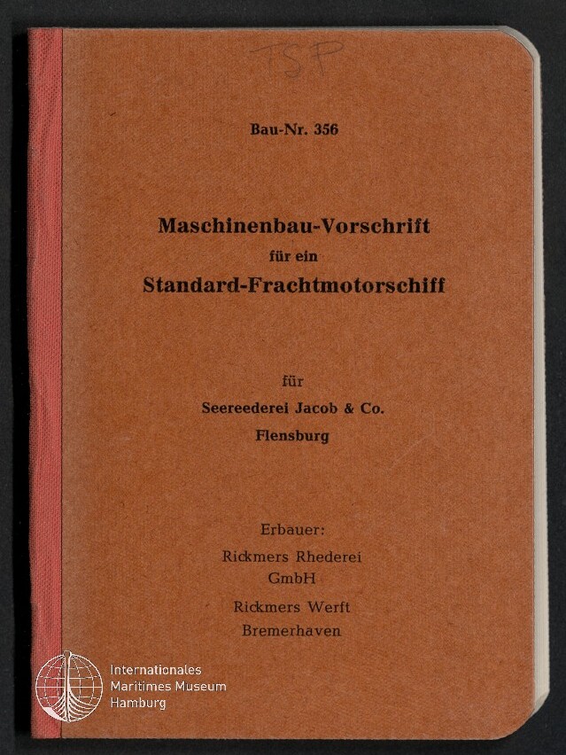 Braunes Heft mit rosafarbenem Buchrücken, Titel 