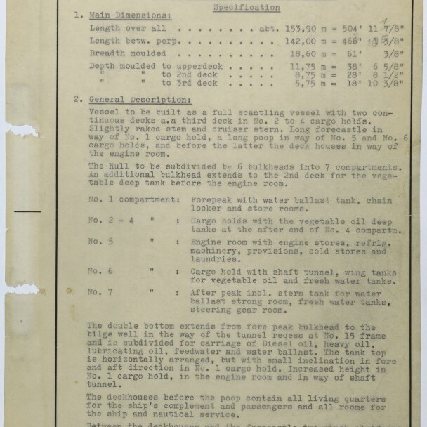 Getipptes technische Datenblatt vom 5. Juni 1959 für 