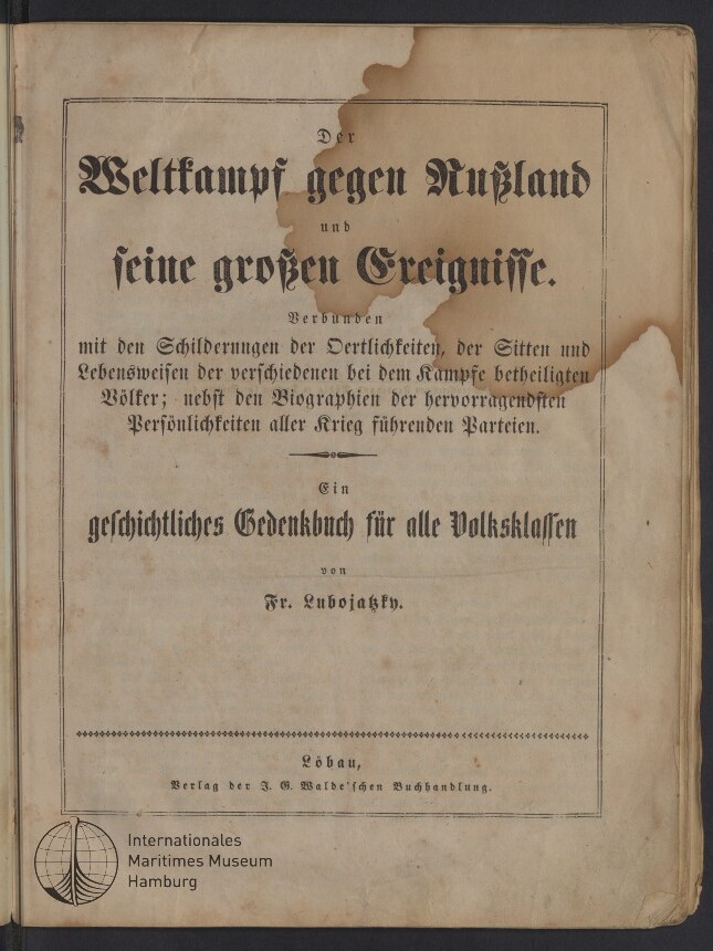 Titelblatt eines alten deutschen Buches in Frakturschrift mit dem Titel 