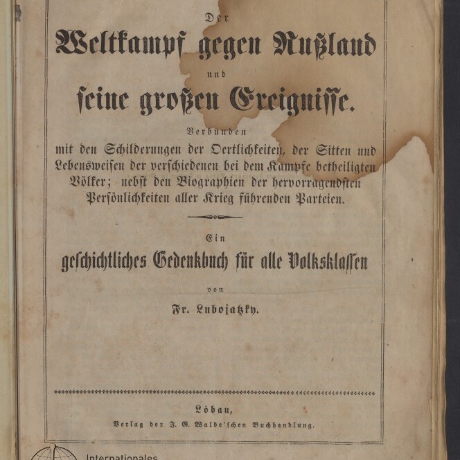 Titelblatt eines alten deutschen Buches in Frakturschrift mit dem Titel 