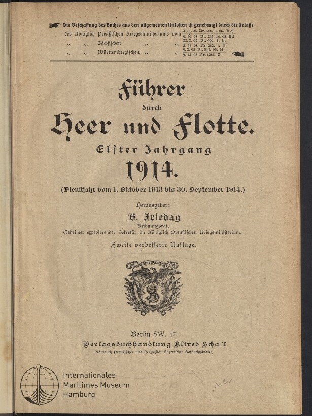 Titelblatt eines deutschen Militärjahrgangs in schwarzer Frakturschrift mit großer Überschrift 