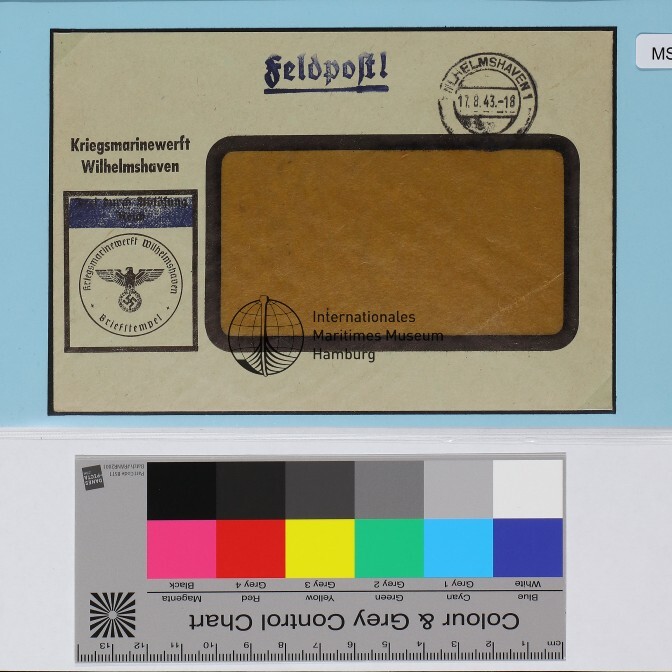 Feldpost-Umschlag mit Fenster, Aufdruck 