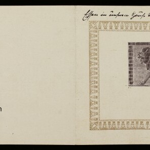 Geöffnete Karte mit links Logo und Schriftzug Internationales Maritimes Museum Hamburg; rechts gerahmte Mosaikdarstellung eines Löwen und der Schrift Wirt
